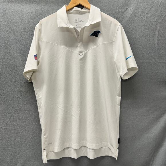 Carolina Panthers Polo Shirt Mens Large White 1/4 Snap Dri-Fit Nike NFL Apparel - Picture 1 of 10